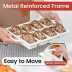 CAKETIME Mini Loaf Pans, Metal Reinforced Frame Silicone Bread Loaf Pans 8 Cavities Nonstick for Baking Cornbread, Mini Bread, Brownie, Cheesecake, Chocolate 2 Pack Confetti