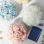 Ball Rose Candle Molds 3D Round Flower Resin Mold - Resin Casting Silicone Molds for Home Decor & Candle Making Wave Spiral Mold