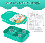 MISS BIG Bento Box for Kids, Leakproof Lunch Box, No BPAs & Chemical Dyes, M/W, D/W & Fridge Safe (1150ml Green)