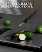 Knife Set - Haugo 15 PCS Kitchen Knife Set with Built in Sharpener - Dishwasher Safe Kitchen Knives - High Carbon Stainless Steel Knife Block Set with Ergonomic Handles - Panther Series