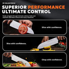 7" Professional Santoku Knife, Ultra Sharp German Steel Blade, Balanced Grip, Ideal for Chopping and Mincing, Gifted Sheath, Great for Cookouts (VENDANA)