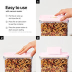 VAKUEN Premium Airtight Food Storage Containers ROSE Rectangular 1.06qt 2P/SET, Patented Double Silicone Lining, 100% Leak Proof, BPA-FREE