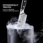KYOKU Chef Knife - 8"- Shogun Series Japanese VG10 Steel Core Hammered Damascus Blade Kitchen Knife - with Sheath & Case
