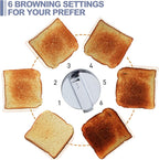 CUSIMAX 4 Slice Toaster, Ultra-Clear LED Display & Extra Wide Slots, Dual Control Panels of 6 Shade Settings, Cancel/Bagel/Defrost Function, Removable Crumb Trays, Stainless Steel Toaster