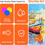 Shuttle Art 80 Colors Dual Tip Acrylic Paint Markers, Brush Tip and Fine Tip Acrylic Paint Pens for Rock Painting, Ceramic, Wood, Canvas, Plastic, Glass, Stone, Calligraphy, Card Making, DIY Crafts