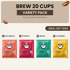 Mondo Drip Coffee Mix (20 Pack) USDA Organic - Variety Pack, Single Serve, Pour Over Pouch Bags, Pre-Filled 100% Arabica, Medium Roast