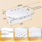Fryer Filter Bag & Frame Set, Reusable Oil Strainer for 70 lb Cooking Oil, Fine Mesh to Capture Crumbs, Durable for Home & Commercial Use, with 1 Professional Food Thermometer