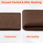 Homaxy 100% Cotton Waffle Weave Kitchen Dish Towels, Ultra Soft Absorbent Quick Drying Cleaning Towel, 13 x 28 Inches, 6-Pack, Coffee
