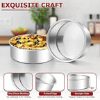 LIANYU 6 Inch Round Cake Pan, Stainless Steel Baking Layer Cake Pan Tin, Heavy Duty Metal Round Tier Baking Tins, 2In Tall, Oven & Dishwasher Safe