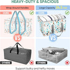 BALEINE 4-Pack Oversized Moving Bags with Reinforced Handles, Heavy-Duty Storage Tote for Clothes, Moving Supplies (Mosaic, 4-Pack)