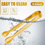 12PCS Mini Tongs For Serving, 2 Sizes 6 & 4 Inch Ice Tongs Mini Gold Sugar Stainless Steel Tong, Small Kitchen Tiny Food Tongs for Appetizers,Tea Party, Coffee Bar,Desserts & Ice Bucket