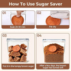 ComSaf Brown Sugar Container Set of 2 (2.5L/2.6Qt), Airtight Food Storage Containers with Lids and Terra Cotta Brown Sugar Saver, Plastic Canisters Sets for Kitchen, Pantry Organizer for Flour, Baking
