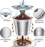 Reusable k Cups for keurig 2.0 1.0,Universal stainless steel Refillable k Cups Filter Use for Keurig all most of coffee Makers brewers(4pack)…