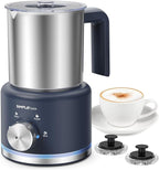 SIMPLETASTE Milk Frother, 4 in 1 Electric Milk Steamer, 16.91oz/500ml Automatic Warm and Cold Foam Frother for Coffee, Latte, Macchiato, Cappuccino, Hot Chocolate