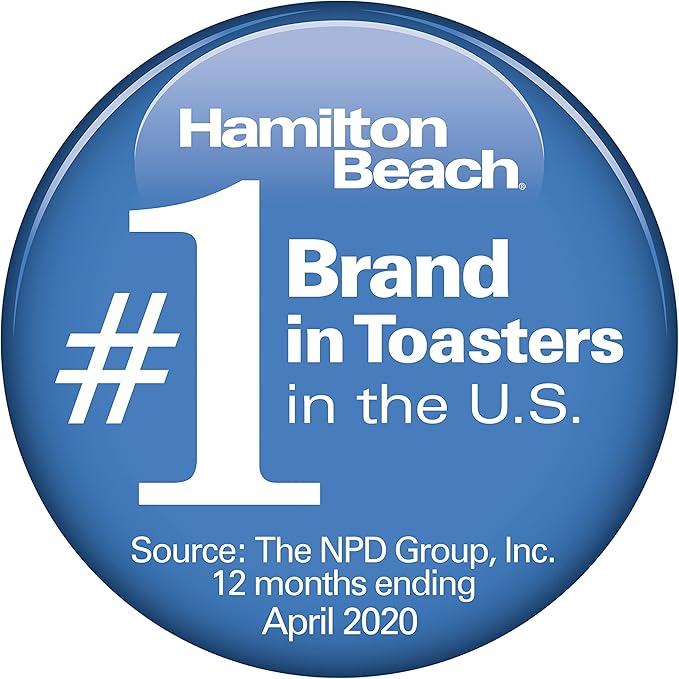 Hamilton Beach 2 Slice Toaster with Extra-Wide Slots, Bagel Setting, Toast Boost, Slide-Out Crumb Tray, Auto-Shutoff & Cancel Button, Defrost Function, Stainless Steel (22794)