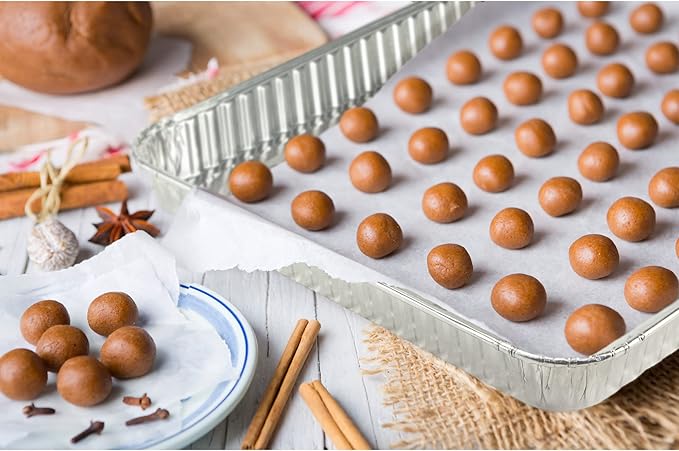 Aluminum Pans Half Size Cookie Sheet 15 Count Durable Nonstick Baking Sheets 17.75" x 12.75" - Sheet Pan, Baking Tray, Cookie Sheets, Foil pans, Foil trays, Sheet Baking Pans