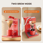 Portable Detachable One Cup Coffee Maker,Automatic Pour Over Portable Drip Coffee Maker with Reusable Filter for Home,Office,Hotel,Traveling or Business Trip,300ml,10oz (Apricot)