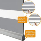 Persilux Cordless Zebra Blinds for Indoor Windows, Free-Stop Zebra Blinds Cordless, Light Filtering Sheer Shades Dual Layer for Day and Night, Zebra Roller Shades for Home (34.25" W X 47" H, Grey)