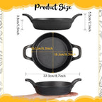 Mini Cast Iron Skillets 6.3 x 6.3 x 1.5 Inch Cast Iron Pan Small Ramekin Set Black Casserole Dish Cookware Oven Safe Mini Skillets for Kitchen Indoor Outdoor Picnic (4 Pack)