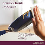 Anolon Advanced Hard Anodized Nonstick Double Burner Griddle with Multi-Purpose Rack, 10-Inch by 18-Inch, Indigo