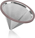 Reusable Metal Coffee Filter with Double-layer Stainless Steel, Coffee Dripper, Compatible with Chemex, Hario V60 emex, Hario and Other Carafes, Paperless Coffee Filter for Sustainable Brewing