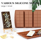 4 Pcs Chocolate Bar Mold Deep Dubai 0.85 Inch Stuffed Chocolate Molds Silicone Large Break Apart Silicone Molds (10 Snap + 5 Snap）