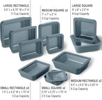 Ceramic Coated Glass Food Storage Containers | No PTFE, PFOA, PFAS, and BPA | Reusable Non Toxic Meal Prep Containers with Glass Lids | Easy To Store | 10 Piece Set [Dusk]