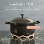 Our Place Cast Iron Perfect Pot | 6-in-1 Multifunctional 5.5 Qt. Toxin-Free Enameled Dutch Oven with Self-Basting Lid | Hot Grips & Beechwood Scraper | Induction Cooktop and Oven Safe | Lavender