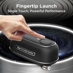 Kitchen Mama Orbit One Rechargeable Electric Can Opener: Hands-free, USB-C Charging, Automatic Stop, Smooth Edge, Safety, Blade for Large Cans, Heavy Duty, Soda and Pop Can, with Storage Box (Black)