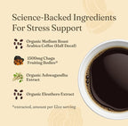 Four Sigmatic Organic Balance Adaptogen Ground Coffee | Medium Roast USDA Organic Coffee with Ashwagandha, Chaga Mushroom, Eleuthero and Tulsi for Focus and Energy Boosting | 12oz Bag