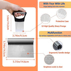 Bench Scraper Dough Chopper Onion Holder for Slicing Slicer Onion Cutter with Protective Cover and Anti-Slip Handle Stainless Steel Chopper for Potato, Tomato, Avocados, Eggs, Vegetable, Onions