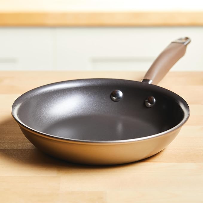 Anolon Advanced Home Hard Anodized Nonstick Frying Pan, 8.5 Inch – Small Non Stick Egg Pan, Durable Nonstick Skillet - Bronze