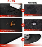 60 x 40 inch Under Grill Mats for Outdoor Grill, Double-Sided Fireproof Deck and Patio Protector Mat, Waterproof Oil-Proof BBQ Floor Pad Indoor Fire Pit Fireplace Mat