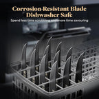 Steak Knives Set of 12, 4.7 Inch Straight Edge Meat Knives, Dishwasher Safe by SGS Cerf, Super Sharp for Precise Cutting, Non-stick Blade & Anti Rust, Easy to Maintain Ideal for Restaurant