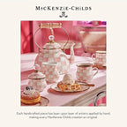 MACKENZIE-CHILDS Enamel Serving Platter, Decorative Serving Platter for Food, 16 Inches, Rosy Check