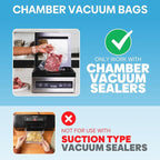 Chamber Vacuum Sealer Bags,12"x14" 200 Pcs Pre-cut Chamber Machine Pouches,Heavy Duty Chamber Vacuum Bags for Commercial Sealer,Food Storage,Meal Prep,Sous Vide,Meat Cheese Goods, BPA Free