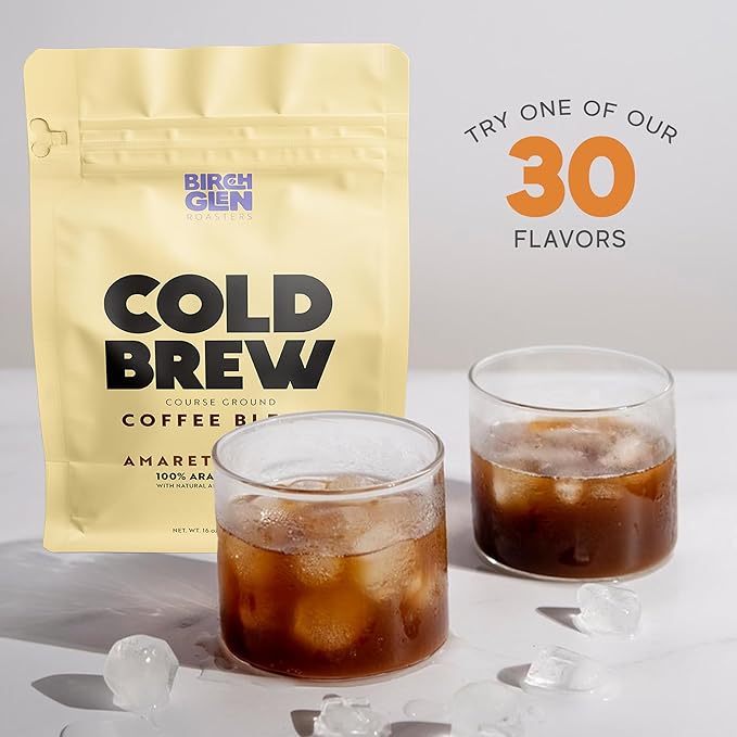 Birch Glen Roasters Cold Brew Coffee | Flavored Coarse Ground Coffee | Artisanal Roasting | 100% Arabica |1 LB | Frech XO Cognac