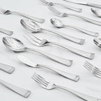 KINGSTONE Silverware Set, 60-Piece Flatware Set for 12, 18/10 Stainless Steel Cutlery Set with Bead Edge, Utensil for Kitchen, Home, Party, Wedding, Mirror Polished, Dishwasher Safe, Featured Gifts