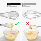 18/8 Stainless Steel Balloon Whisk, Doosu Kitchen Whisk for Cooking Handheld Egg Beater with Rust-Proof Sturdy Wires & Non-Slip Silicone Handle for Beating, Stirring, Blending (8 Wires, Aqua Sky)