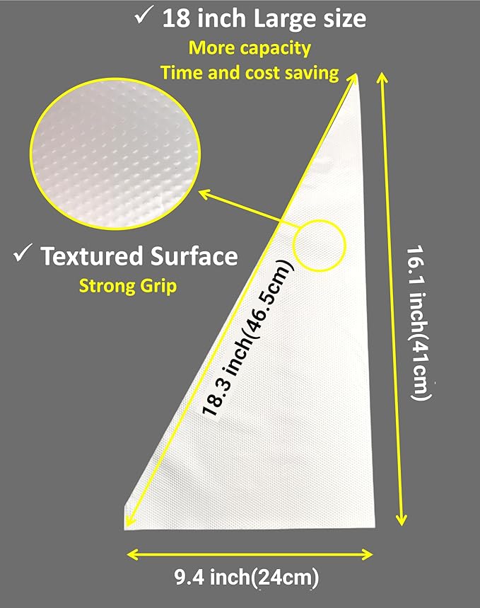 18 Inch Large Piping Bags Disposable Pastry Bags 100 Pack Thick Plastic Anti-Burst Icing Piping Bags For Frosting Decorating Cake Cupcake Cookie (18 Inch-100 Pack)