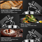 Stand Mixer, POWWA 6.5 Quart Electric Mixer, 6+1 Speed 660W Tilt-Head Kitchen Food Mixers with Whisk, Dough Hook, Mixing Beater & Splash Guard for Baking, Cake, Cookie, Kneading, ETL Certified (Black)