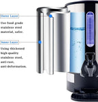 Commercial Electric Kettle Warmer Stainless Steel Hot Water Dispenser Hot Water Boiler And Warmer with Faucet Quick-Temp or Boil for Tea Coffee 1500W 12.9 Liter Capacity