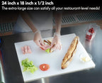 CURTA Cutting Boards for Kitchen, 24" x 18" x 0.5" Green Color Coded Plastic Commercial Chopping Board Anti Slip Surface Dishwasher Safe