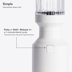 Beast Mighty 850 | Premium Compact Personal Blender | Smoothies, Shakes, Dressings, Sauces, Desserts, Dips | Blends Ice and Frozen Fruit | Includes Extra Lids and Straws | 850W (Cloud White)