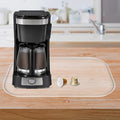 Silicone Coffee Maker Mat with Lip, 17.4'' x 10.6'' Heavy Duty Coffee Maker Mat for Countertops, Coffee Tray Fit Under Coffee Machine Appliance Automatic Machines Espresso Accessory, Translucent