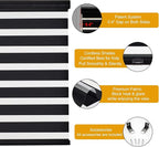 Persilux Cordless Zebra Shades (47" W X 72" H, Black) Free-Stop Window Shades Dual Layer Light Control for Day and Night, Light Filtering Sheer Blinds for Windows, Easy to Install