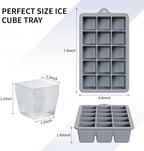 Silicone Ice Cube Tray 2 Pack, HANCELANT Ice Cube Mold, Ice Trays for Freezer with Lid for Whiskey, Baby Food, BPA Free, Easy Release