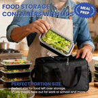 32oz 10 Pack Meal Prep Containers Reusable BPA-Free, Disposable Food Storage Containers with Lids, Bento Box Leakproof To Go Food Containers, Microwave Freezer Dishwasher Safe
