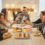 Lifewit Plastic Serving Tray for Party Supplies, 16" x 12" White Trays for Serving Food, Reusable Large Platter for Buffet, Fruit, Dessert, Snack, Veggie, Kitchen and Outdoor Use, Rectangle, 6 Pcs