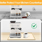 TOHONFOO Silicone Coffee Maker Mat with Lip, 19.7'' x 15'' Heavy Duty Coffee Maker Mat for Countertops, Coffee Tray Fit Under Coffee Machine Appliance Automatic Machines Espresso Accessory, Beige